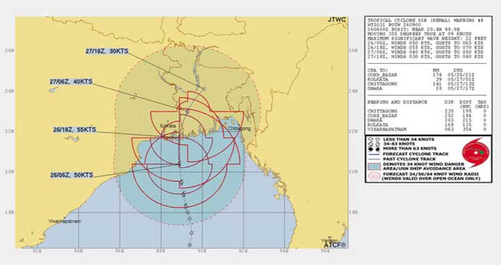 উপকূল অতিক্রম শুরু করেছে ঘূর্ণিঝড় ‘রেমাল’